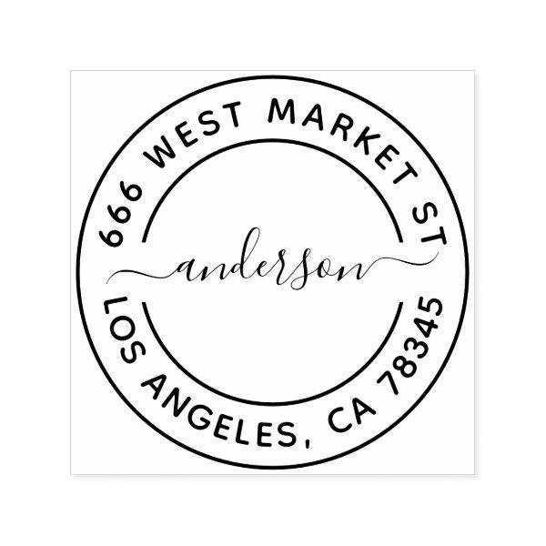 Custom Family Name and Return Address  Self-inking Stamp