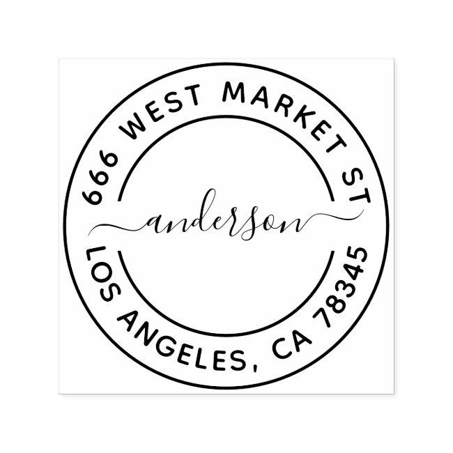 Custom Family Name and Return Address Self-inking Stamp