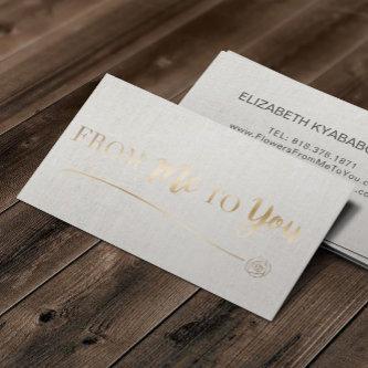 Custom Faux Foil Gold Logo Elegant Linen