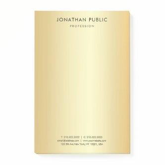 Custom Faux Gold Elegant Simple Template Modern Post-it Notes