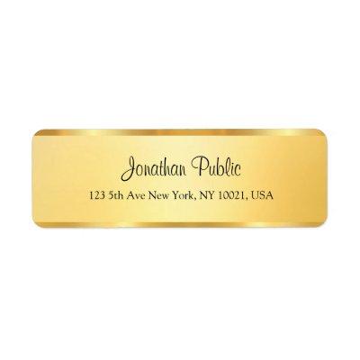 Custom Faux Gold Handwritten Script Template Label