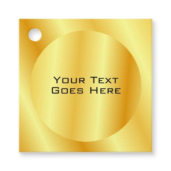 Custom Faux Gold Metallic Look Add Text Template Favor Tags