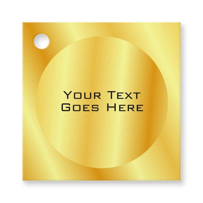 Custom Faux Gold Metallic Look Add Text Template Favor Tags