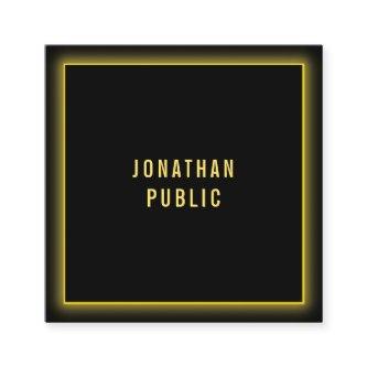 Custom Faux Gold Modern Professional Elegant Black Square