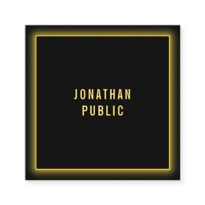 Custom Faux Gold Modern Professional Elegant Black Square