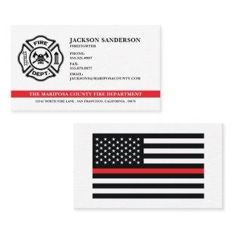 Custom Fire Department Firefighter Red Line Logo