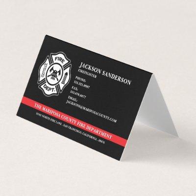 Custom Fire Department Firefighter Red Line Logo