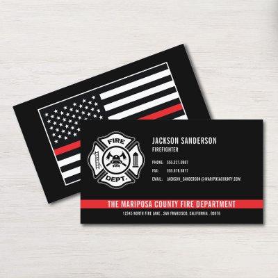 Custom Fire Department Firefighter Red Line Logo