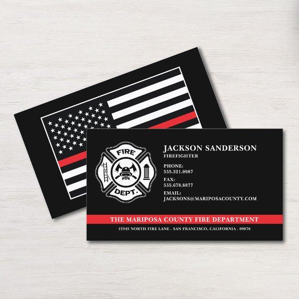 Custom Fire Department Firefighter Red Line Logo