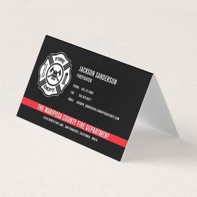 Custom Fire Department Firefighter Red Line Logo