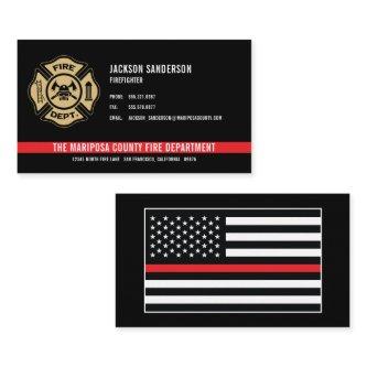 Custom Fire Department Firefighter Red Line Logo
