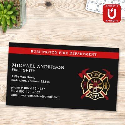 Custom Fire Department Logo Modern Firefighter   Magnet