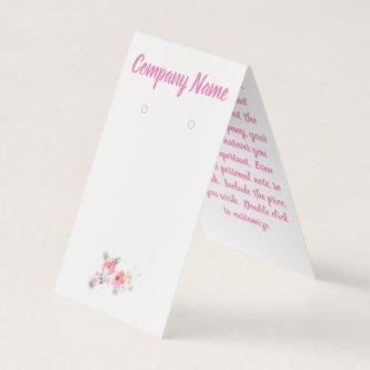 Custom Floral Tented Earring Display Cards