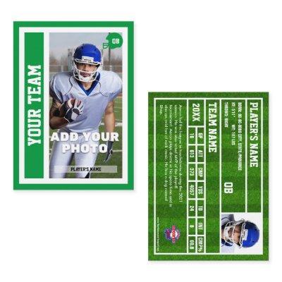 Custom Football QB Trading Card (Kelly Green)