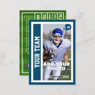 Custom Football QB Trading Card (Ocean Blue)