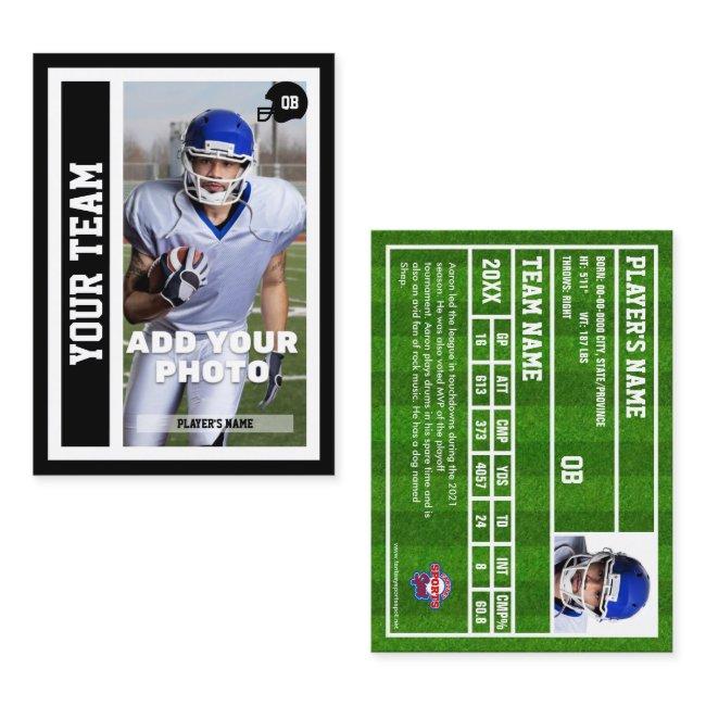 Custom Football Quarterback Trading Card (Black)