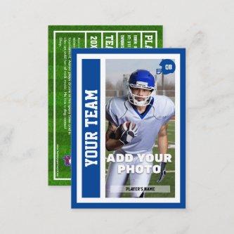 Custom Football Quarterback Trading Card (Blue)