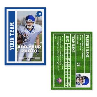 Custom Football Quarterback Trading Card (Blue)