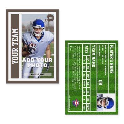 Custom Football Quarterback Trading Card (Brown)