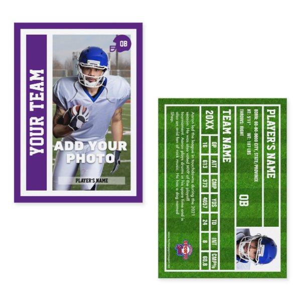 Custom Football Quarterback Trading Card (Purple)