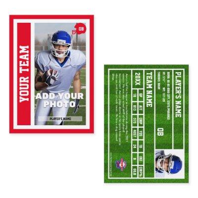 Custom Football Quarterback Trading Card (Red)