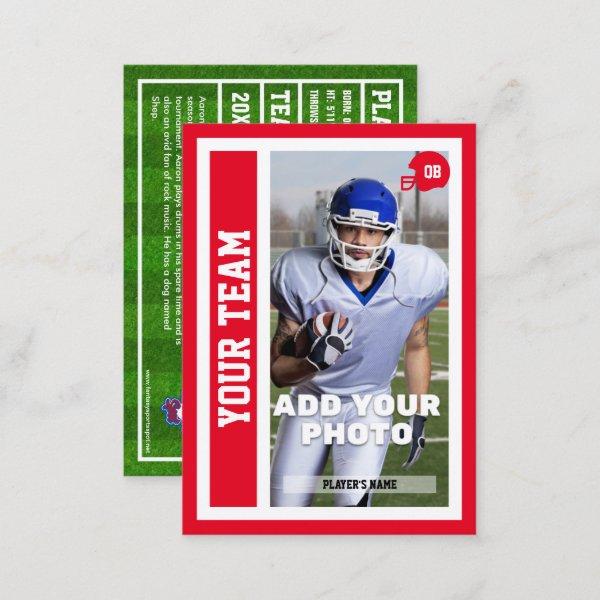 Custom Football Quarterback Trading Card (Red)