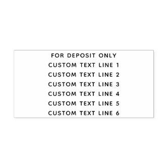 Custom for Deposit Only 6 Lines of Serif Text Self-inking Stamp