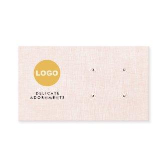Custom Four 4 Hole Pink Stud Earring Display Logo