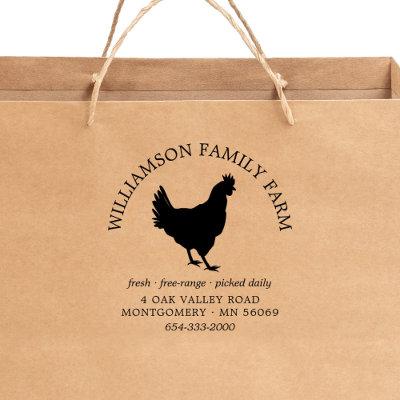 Custom Fresh Eggs Family Farm Return Address   Rubber Stamp