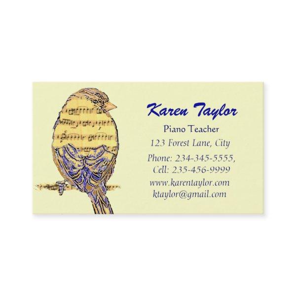 Custom Gift Certificate Sparrow Art  Music Teacher