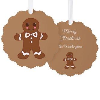Custom Gingerbread Boy Gift Tag Paper Ornament