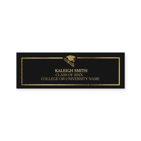 Custom Gold on Black Graduation Insert Name Card