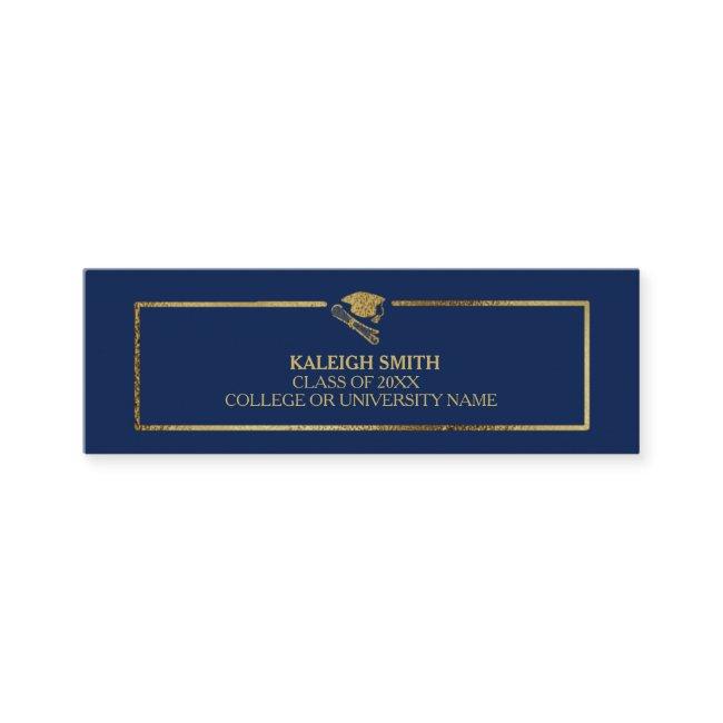 Custom Gold on Navy Blue Graduation Insert Name