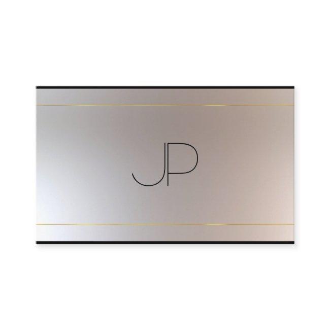 Custom Gold Silver Look Modern Monogram Elegant