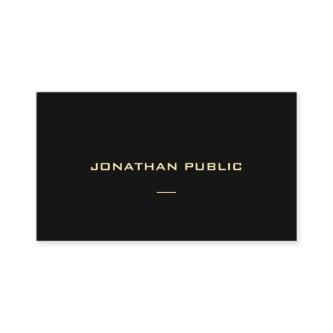 Custom Gold Text Black Template Modern Elegant