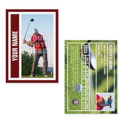 Custom Golf Trading Card - Dark Red