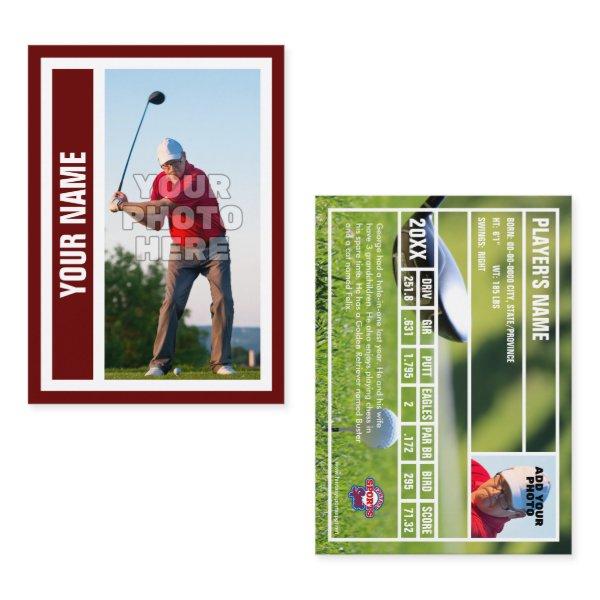 Custom Golf Trading Card - Dark Red