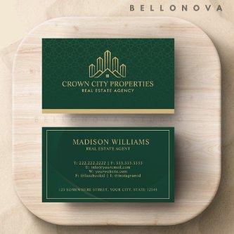 Custom Green And Gold Pattern Real Estate Agent
