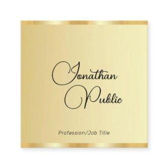 Custom Handwriting Script Faux Gold Template Square