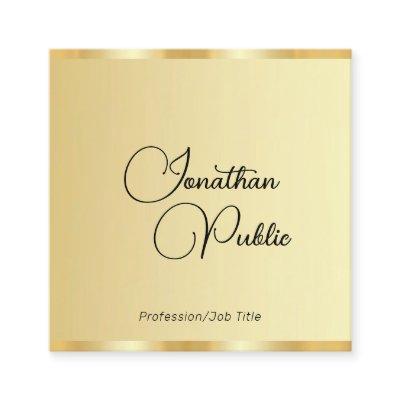 Custom Handwriting Script Faux Gold Template Square