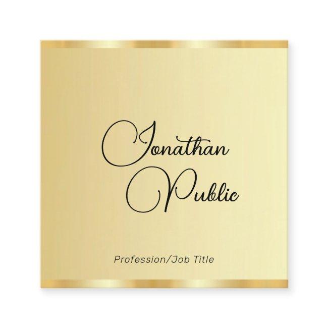 Custom Handwriting Script Faux Gold Template Square