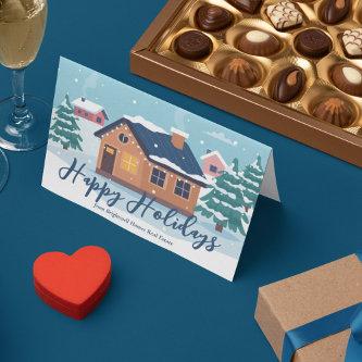 Custom Happy Holidays Real Estate Company Winter Holiday Card