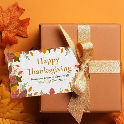 Custom Happy Thanksgiving Fall Business Marketing Gift Tags