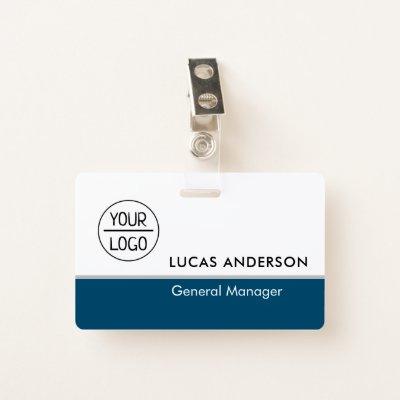 Custom Hard Plastic Name Badge with Metal Clip