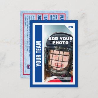 Custom Hockey Trading Card - Blue - Add Your Stats