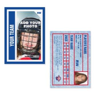 Custom Hockey Trading Card - Blue - Add Your Stats