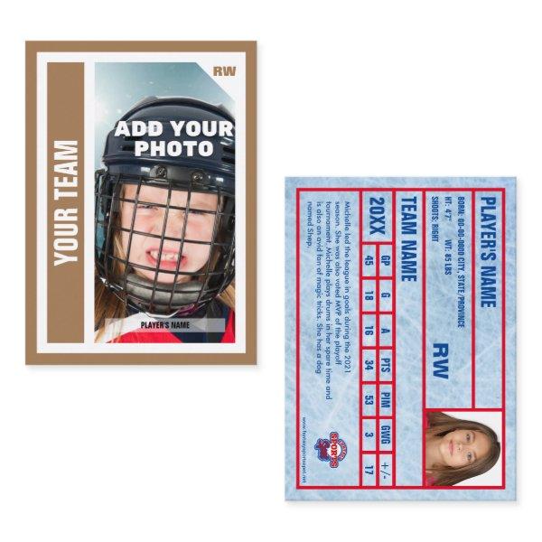 Custom Hockey Trading Card (Brown) Add Your Stats