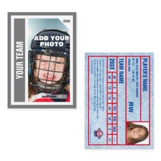 Custom Hockey Trading Card (Grey) Add Your Stats