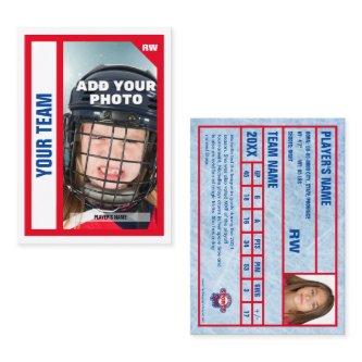 Custom Hockey Trading Card - White -Add Your Stats