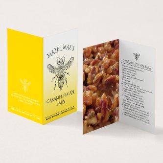 Custom Homemade Caramel-Pecan Bars Honey Labels